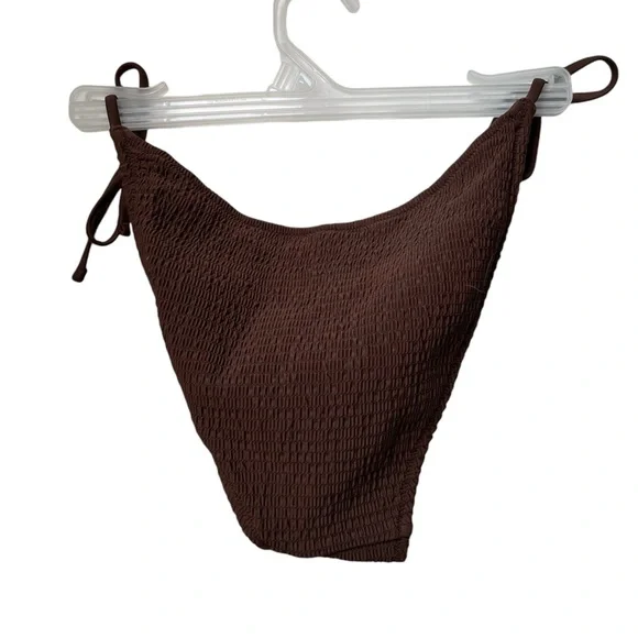 NWT J.Crew Smocked String Bikini Bottoms Brown Size Small - Picture 6 of 7